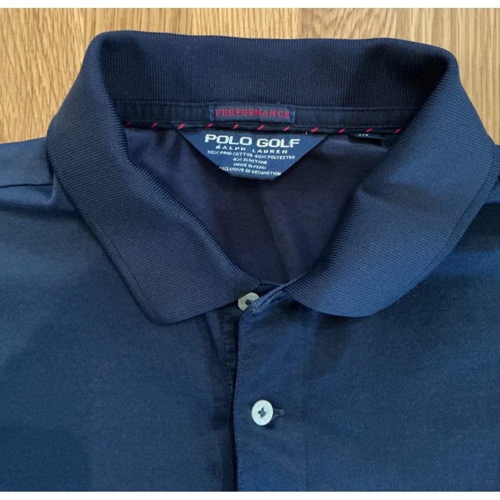 Polo Golf Ralph‎ Lauren Performance Polo – Blue Crest Logo – XL – Stretch Cotton